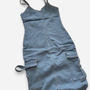 Denim Dress with Pockets